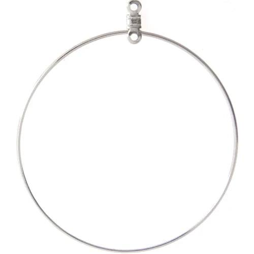 51mm Earhoops Round , Nickel Color (5 pairs) Sundaylace Creations & Bling