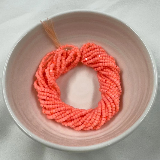 11/0 Charlotte Cut Seed Bead- Opal Neon Orange 10g India Sheen Charlotte Cut Seedbeads