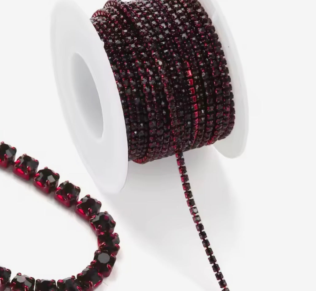 Ss6 Mocha Dark Red Siam Chain (Sold in 36in) Sundaylace Creations & Bling
