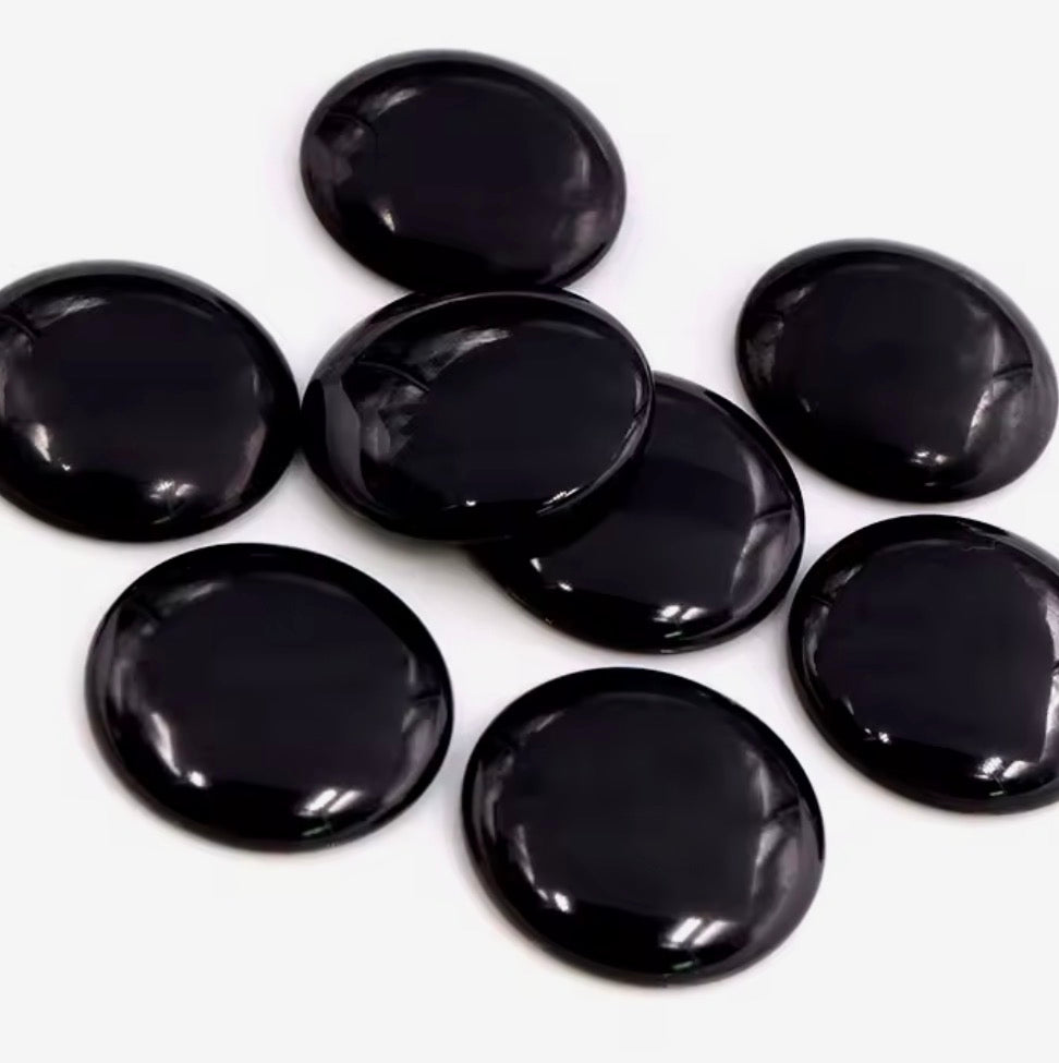 12mm Black "Cat Eye" Reflective Rivoli, Glue on, Resin Gem (Sold in Pair) (Copy) Resin Gems