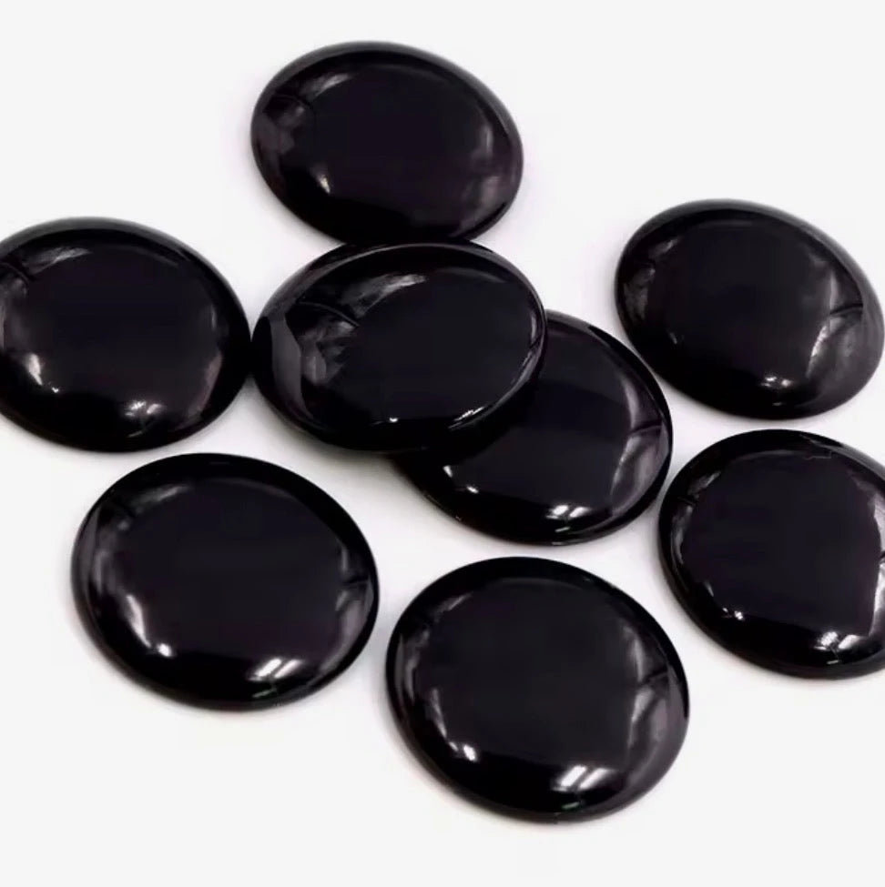 12mm Black "Cat Eye" Reflective Rivoli, Glue on, Resin Gem (Sold in Pair) (Copy) Resin Gems