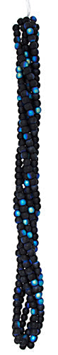 4mm Tanzanite Blue Black jet matte AB Glass Pearl Beads (100pcs) Crystal Lane Rondelle