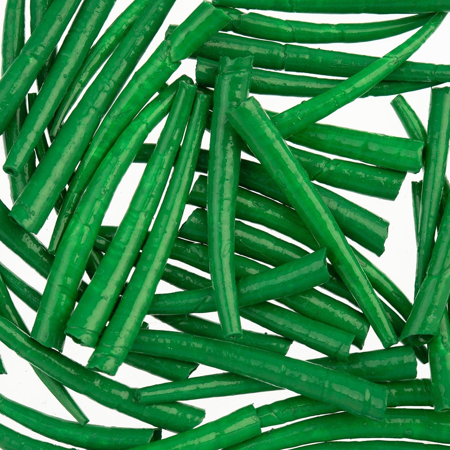 1 to 1.5 Inch Green Oil Painted/Water Resistant Dentalium Shell Smooth (25g) Dentalium Shell