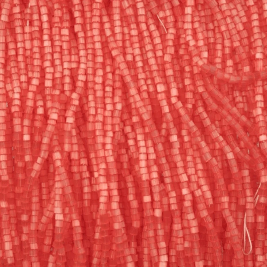 10/0 2-Cut Beads, Satin Coral PINK Solgel *HANK or 20g* 2-Cut Beads