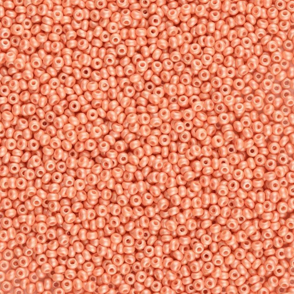 10/0 Apricot Orange *Pearl* Permalux Opaque Preciosa Seed Beads 22g 10/0 Preciosa Seed Beads