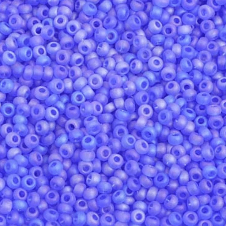 10/0 Blue AB Matte Transparent Preciosa Seed Bead 22g 10/0 Preciosa Seed Beads