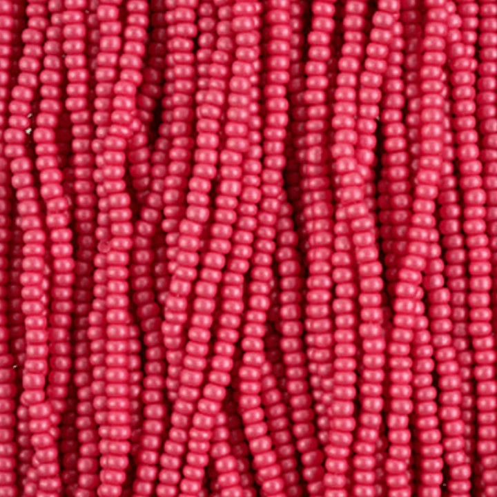 10/0 Chalk Fuchsia Dyed Permalux Opaque Preciosa Seed Beads *STRUNG Hank 10/0 Preciosa Seed Beads