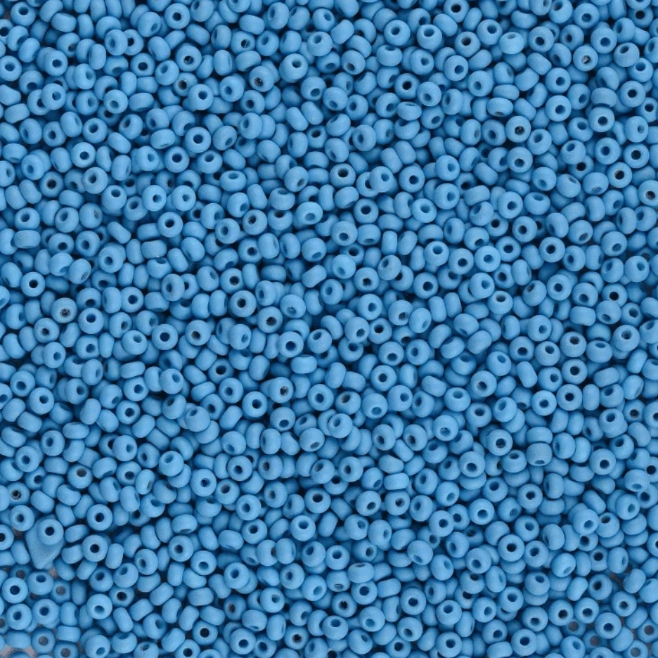 10/0 Chalk Light Blue MATTE Dyed Permalux Opaque Preciosa Seed Beads *STRUNG Hank 10/0 Preciosa Seed Beads