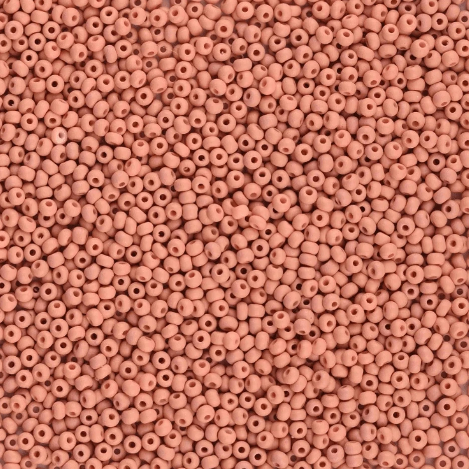 10/0 Chalk Light Brown Peach MATTE Dyed Permalux Opaque Preciosa Seed Beads *Hank 10/0 Preciosa Seed Beads