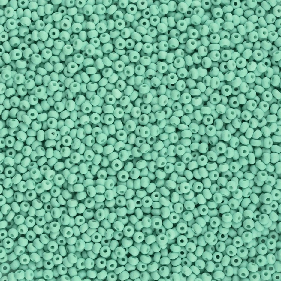 10/0 Chalk Mint MATTE Dyed Permalux Opaque Preciosa Seed Beads *22g 10/0 Preciosa Seed Beads