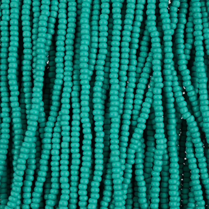 10/0 Chalk Sea Green Dyed Matte Permalux Opaque Preciosa Seed Beads *STRUNG Hank 10/0 Preciosa Seed Beads