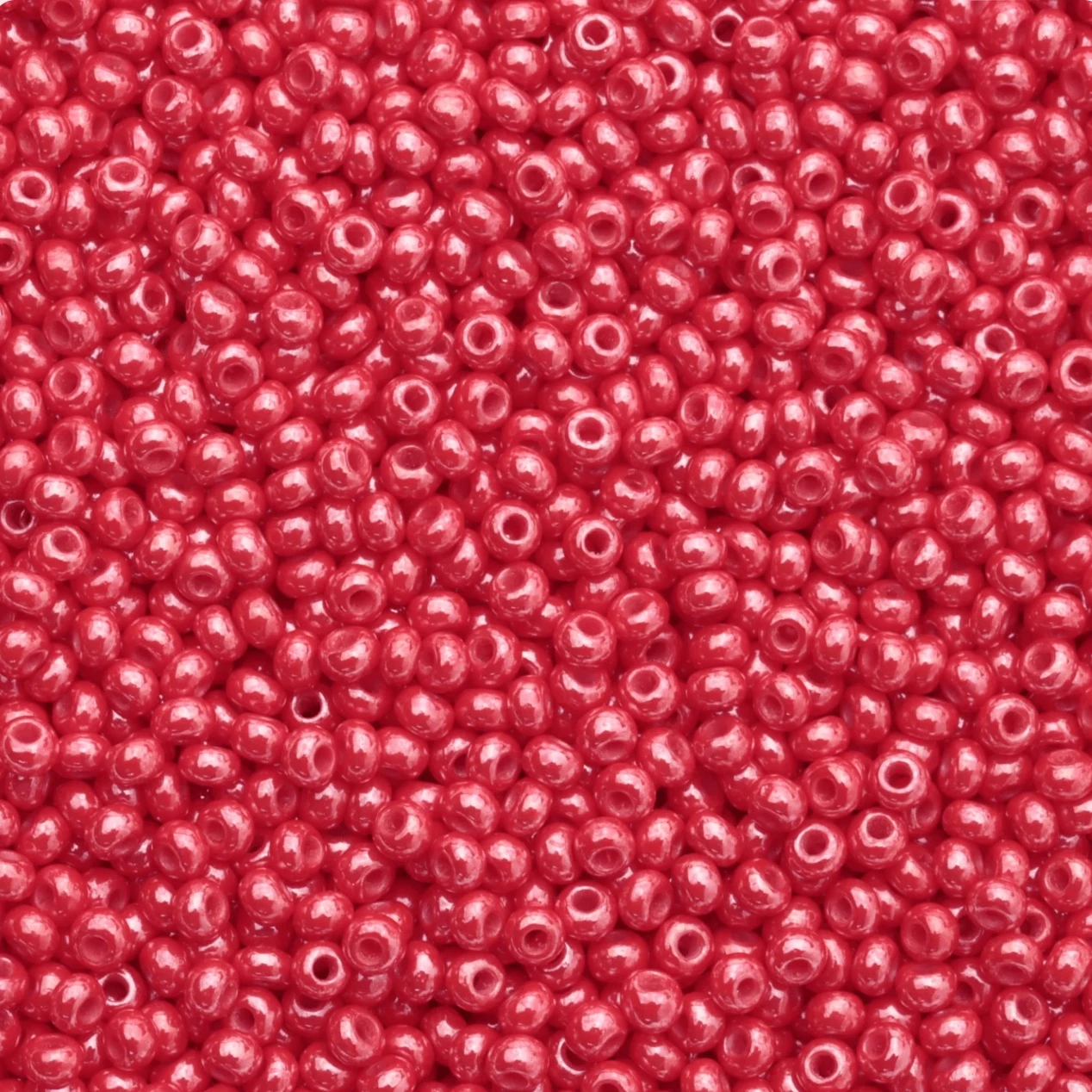 10/0 Light Red Luster Opaque Opaque Czech Seed Beads 22g 10/0 Preciosa Seed Beads