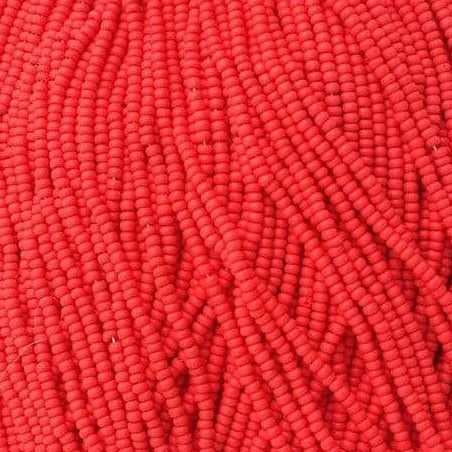 10/0 Light Red *MATTE* Opaque Preciosa Seed Beads, Sold by Hank 10/0 Preciosa Seed Beads