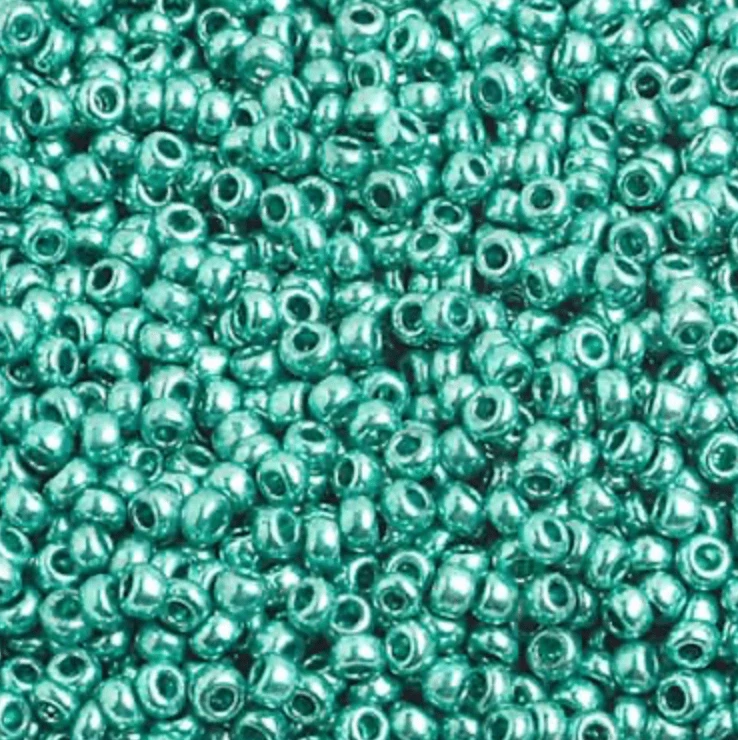 10/0 Metallic Green, Preciosa Seed beads *HANK 10/0 Preciosa Seed Beads