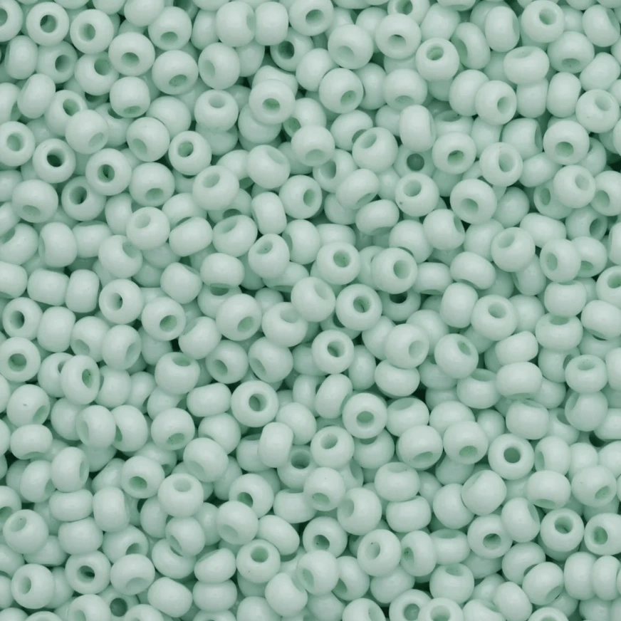 10/0 "Penelope Mint Green" Chalk Solgel Opaque, Preciosa Seed Beads (22g) 11/0 Preciosa Seed Beads