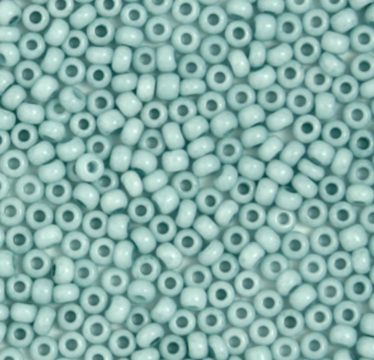 10/0 Robin Blue -Green Chalk Solgel Opaque, Preciosa Seed Bead 11/0 Preciosa Seed Beads