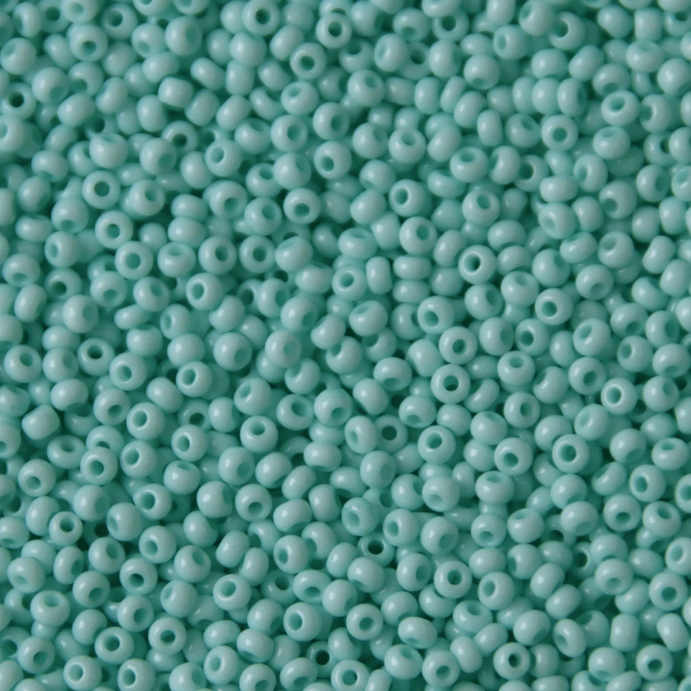 10/0 Robin Blue -Green Chalk Solgel Opaque, Preciosa Seed Bead 11/0 Preciosa Seed Beads