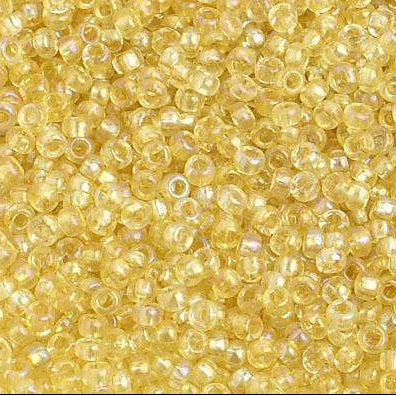10/0 Yellow Rainbow AB Iris Transparent, Preciosa Seed Beads 10/0 Preciosa Seed Beads