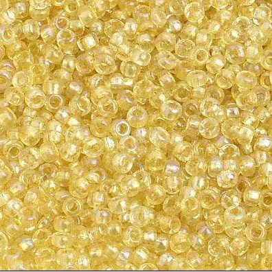 10/0 Yellow Rainbow AB Iris Transparent, Preciosa Seed Beads 10/0 Preciosa Seed Beads