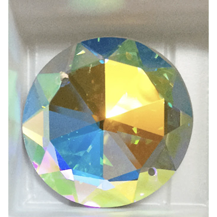 10mm AB 10-point Sunbeam Flat Top Rivoli, High Quality Strass, Sew on, Fancy Glass Gem (Sold in Pair) Fancy Glass Gems