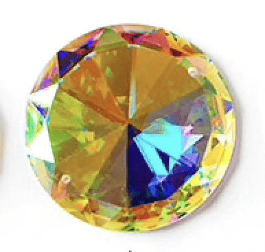 10mm AB 10-point Sunbeam Flat Top Rivoli, High Quality Strass, Sew on, Fancy Glass Gem (Sold in Pair) Fancy Glass Gems