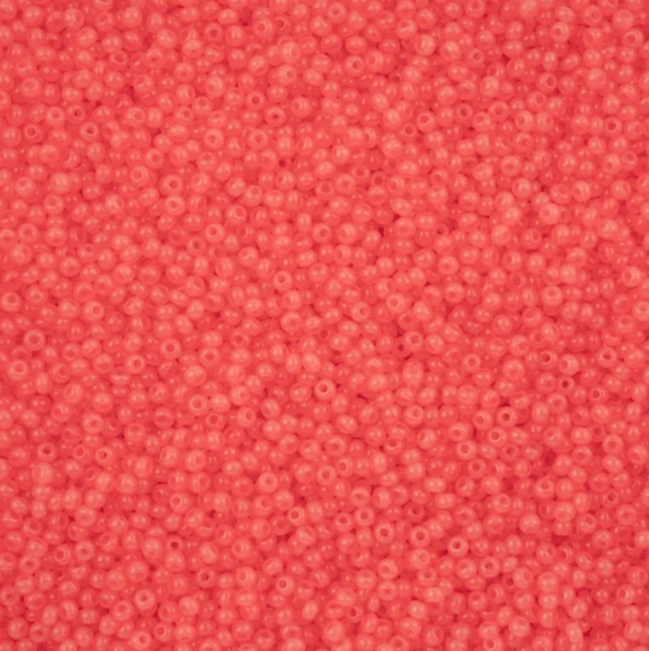 11/0 Alabaster Flamingo Pink Solgel, Preciosa Seed Beads 22g 11/0 Preciosa Seed Beads