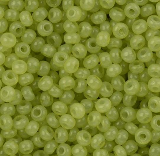 11/0 Alabaster Light Green Solgel, Preciosa Seed Beads 22g 11/0 Preciosa Seed Beads