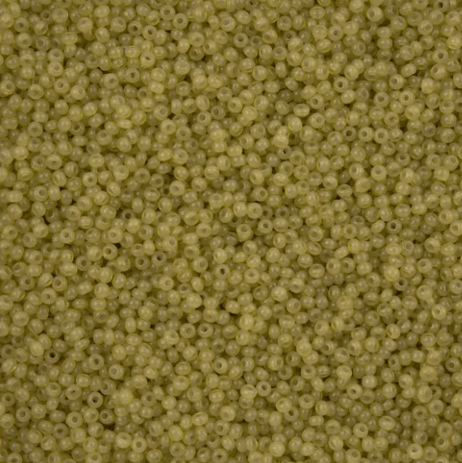 11/0 Alabaster Mustard Yellow Solgel, Preciosa Seed Beads 22g 11/0 Preciosa Seed Beads
