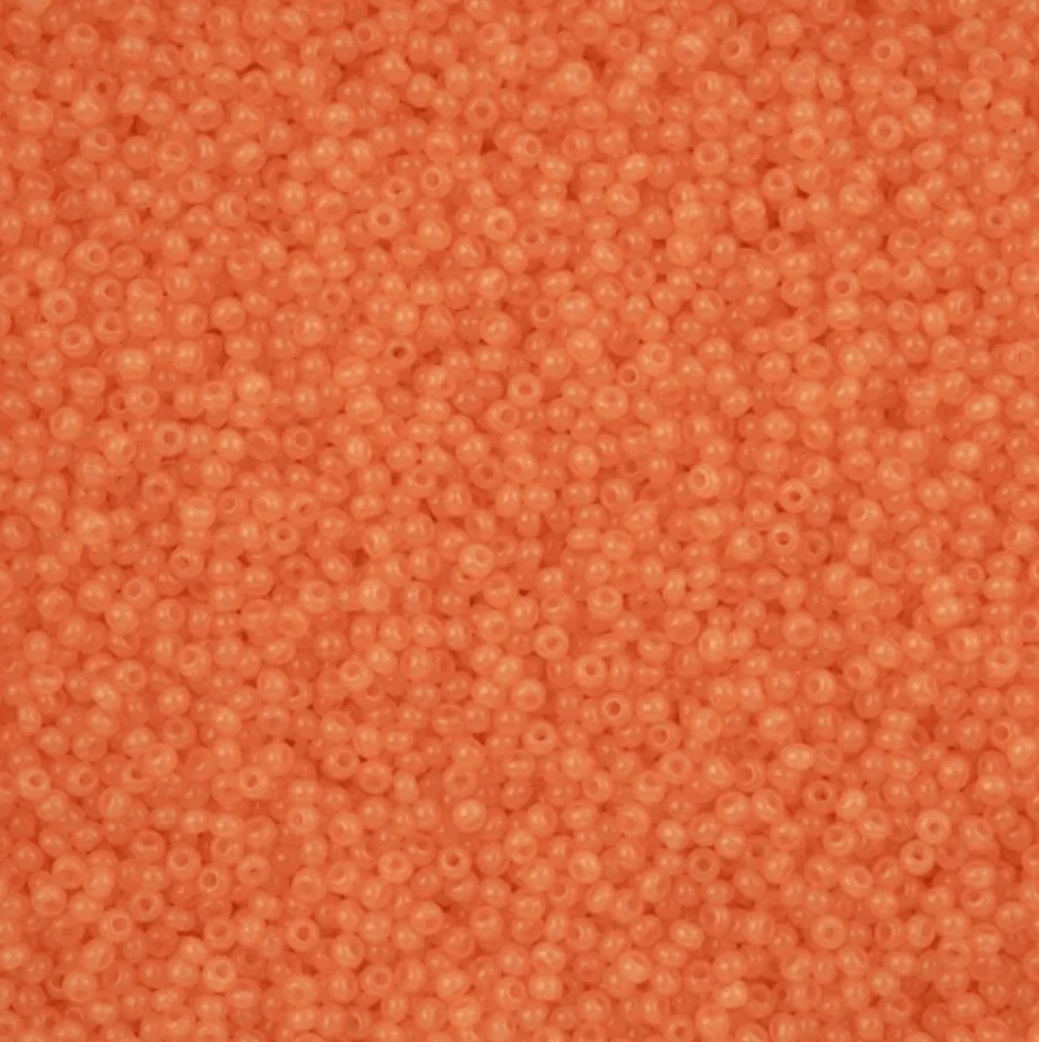 11/0 Alabaster Orange Solgel, Preciosa Seed Beads 22g 11/0 Preciosa Seed Beads