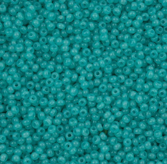 11/0 Alabaster Turquoise Solgel, Preciosa Seed Beads 22g 11/0 Preciosa Seed Beads