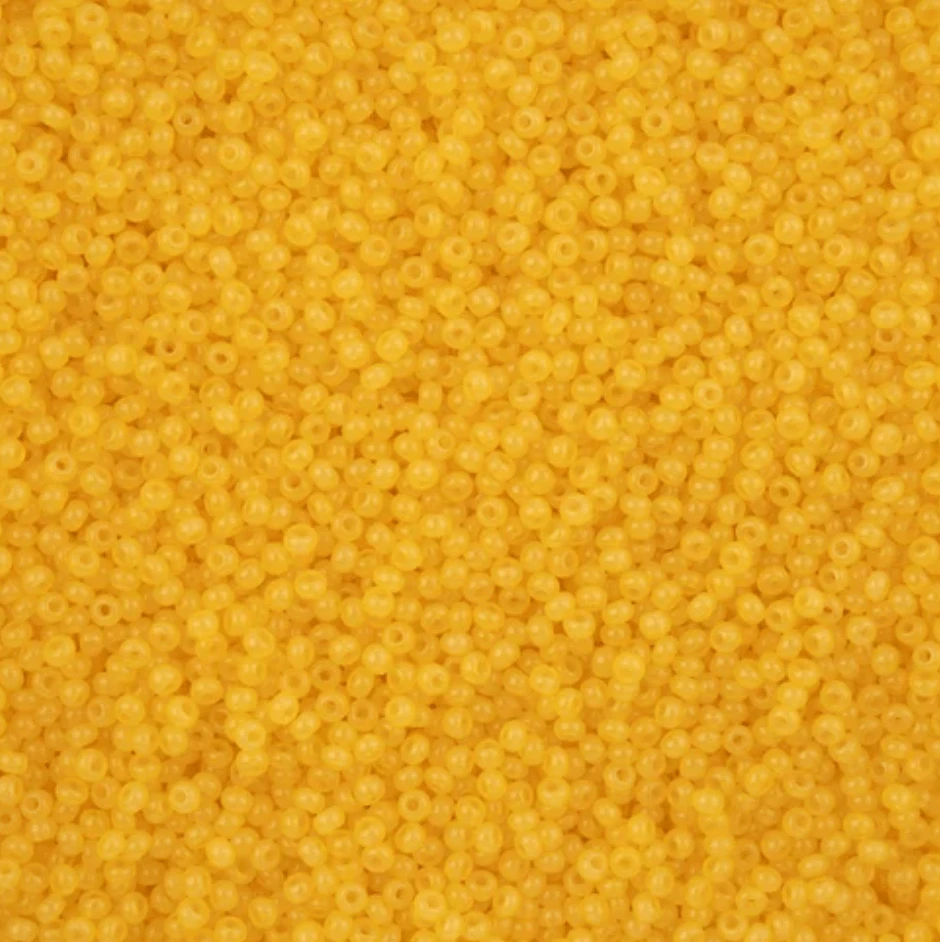 11/0 Alabaster Yellow Solgel, Preciosa Seed Beads 22g 11/0 Preciosa Seed Beads