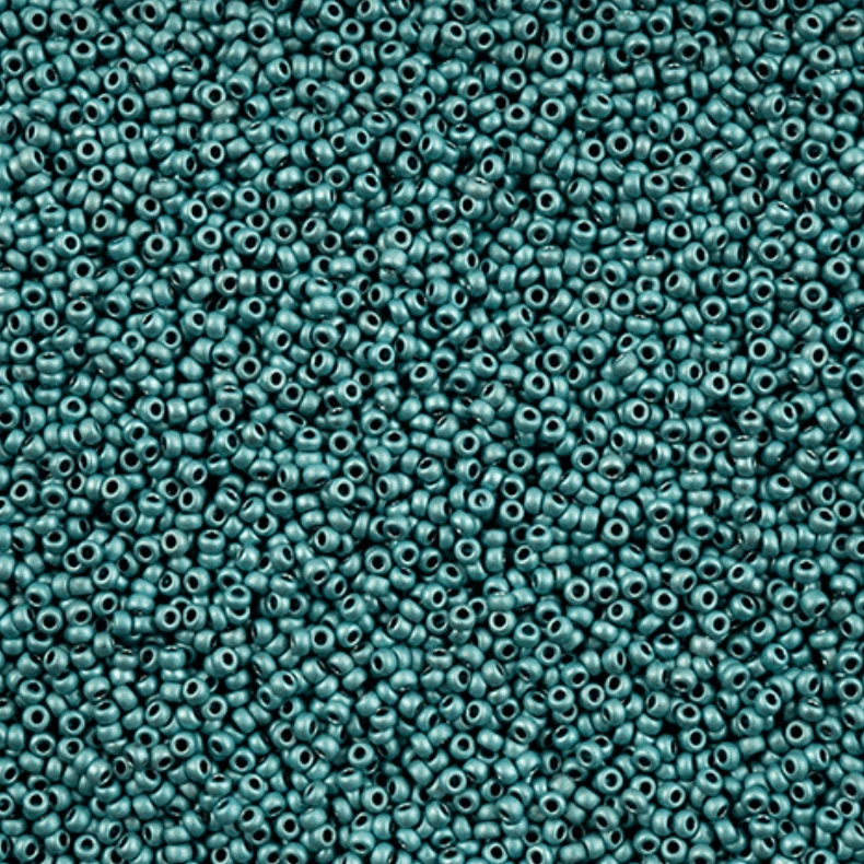 11/0 Aqua Terra Metallic Matte, Preciosa Seed Bead (22g) 11/0 Preciosa Seed Beads