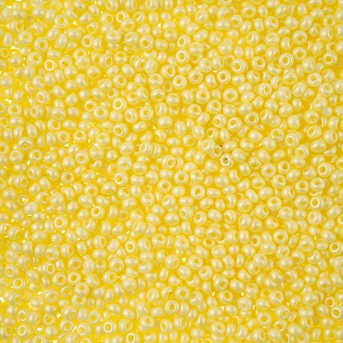 11/0 Chalk Light Yellow *Pearl* Permalux Dyed Preciosa Seed Beads 22g VIAL 11/0 Preciosa Seed Beads