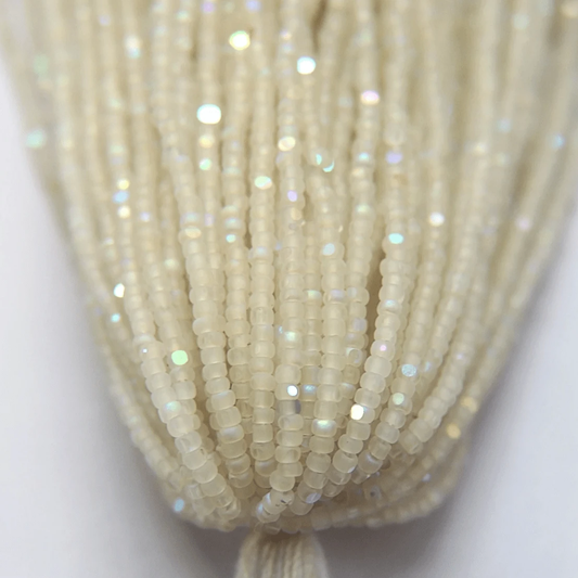 11/0 Charlotte Cut *Premium Seed Bead- MATTE Crystal Transparent Patina Aurore Boreale (AB) *10g Hank* Charlotte Cut Seedbeads