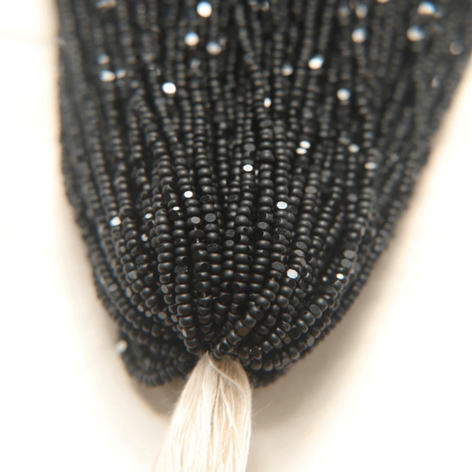 11/0 Charlotte Cut *Premium Seed Bead- Opaque Black MATTE *10g Hank* Charlotte Cut Seedbeads