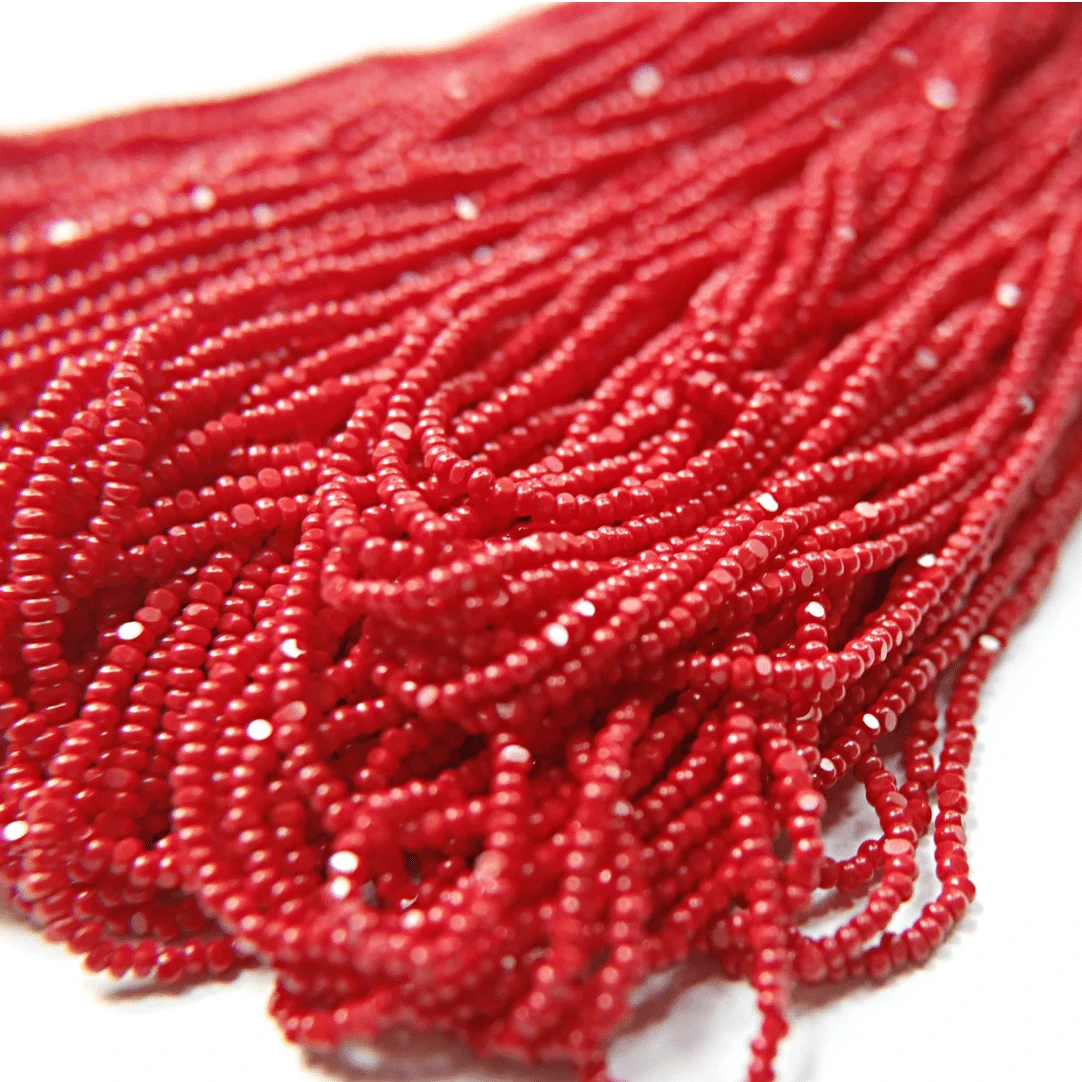 11/0 Charlotte Cut *Premium Seed Bead- Opaque Cherry RED *10g Hank* Charlotte Cut Seedbeads