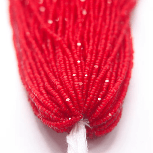 11/0 Charlotte Cut *Premium Seed Bead- Opaque MATTE Light Ruby Red *10g Hank* Charlotte Cut Seedbeads