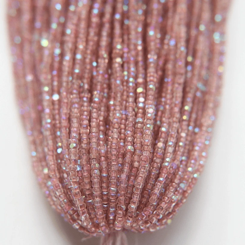 11/0 Charlotte Cut *Premium Seed Bead- Patina Cheyenne Pink Lined Aurore *10g Hank* Charlotte Cut Seedbeads