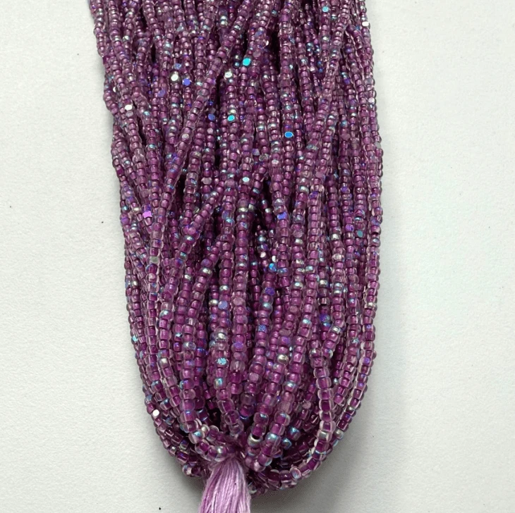 11/0 Charlotte Cut *Premium Seed Bead - Patina Neon Electric Orchid Lined Aurore Boreale *10g Hank* Charlotte Cut Seedbeads