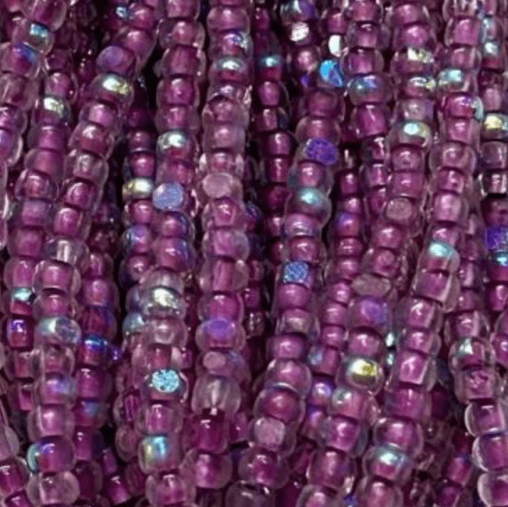 11/0 Charlotte Cut *Premium Seed Bead - Patina Neon Electric Orchid Lined Aurore Boreale *10g Hank* Charlotte Cut Seedbeads