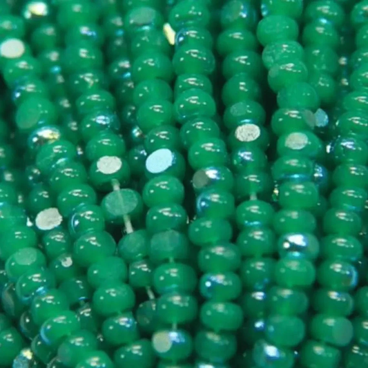11/0 Charlotte Cut *Premium Seed Bead- Patina Opal Green Aurore Boreale (AB) *10g Hank* Charlotte Cut Seedbeads