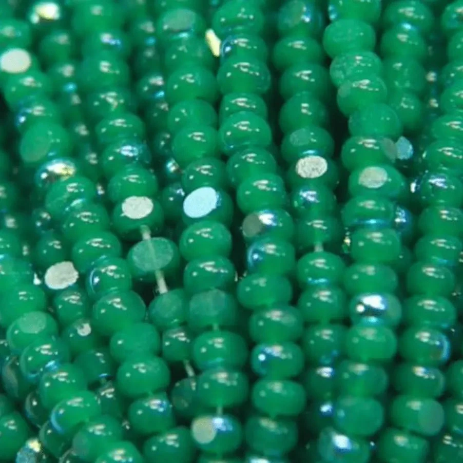 11/0 Charlotte Cut *Premium Seed Bead- Patina Opal Green Aurore Boreale (AB) *10g Hank* Charlotte Cut Seedbeads