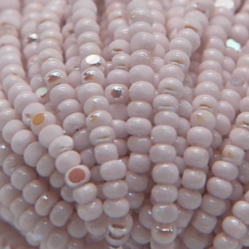 11/0 Charlotte Cut *Premium Seed Bead- Patina Opaque Petal Pink Aurore Boreale *10g Hank* Charlotte Cut Seedbeads