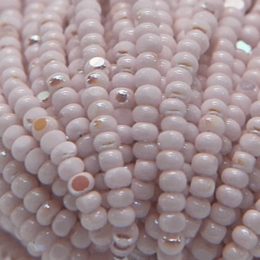 11/0 Charlotte Cut *Premium Seed Bead- Patina Opaque Petal Pink Aurore Boreale *10g Hank* Charlotte Cut Seedbeads