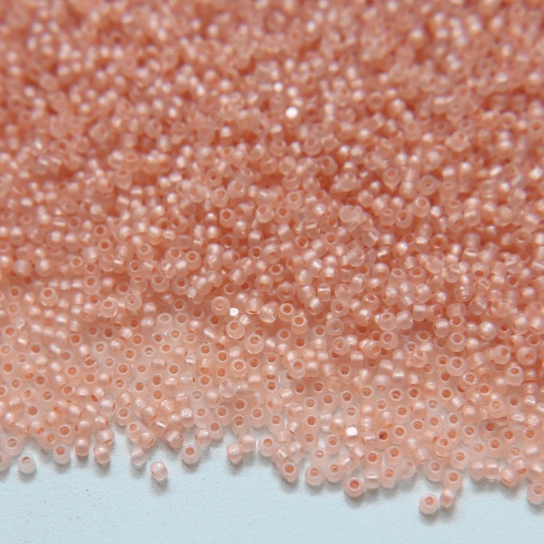 11/0 Charlotte Cut PREMIUM Seed Bead- Peach-Pink Matte Pearl Silver Lined *10g Hank* Charlotte Cut Seedbeads