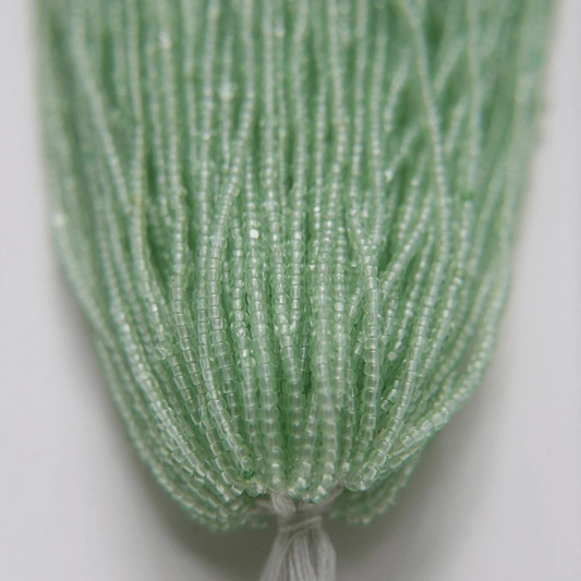 11/0 Charlotte Cut Seed Bead- Chrysolite Green Transparent *10g Hank* Charlotte Cut Seedbeads