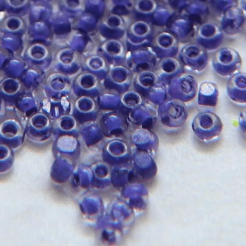 11/0 Charlotte Cut Seed Bead- Colour Lined Neon Dark Purple *10g Hank* Charlotte Cut Seedbeads