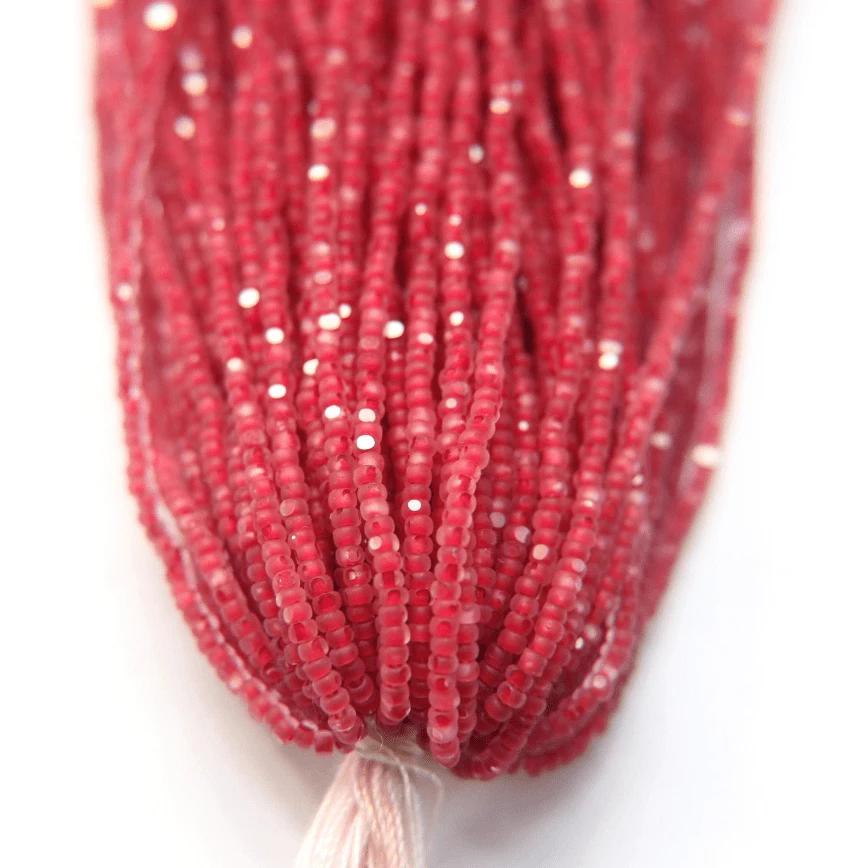 11/0 Charlotte Cut Seed Bead- Crystal Matt Ruby Lined *10g Hank* Charlotte Cut Seedbeads