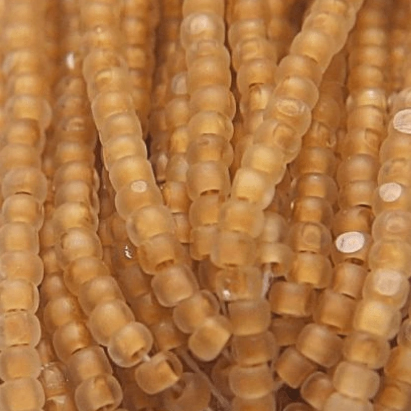 11/0 Charlotte Cut Seed Bead - Crystal Matte Light Topaz Lined *10g Hank* Charlotte Cut Seedbeads