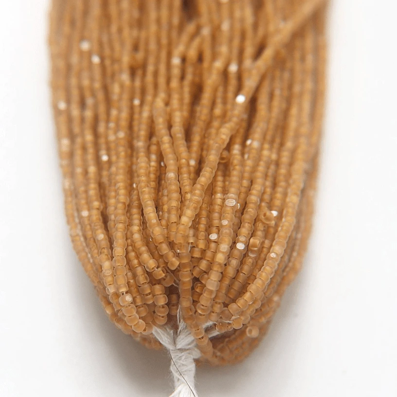 11/0 Charlotte Cut Seed Bead - Crystal Matte Light Topaz Lined *10g Hank* Charlotte Cut Seedbeads
